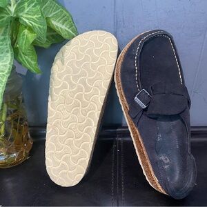 Pre-owned Birkenstock Buckley in Black Suede Loafers Sz 38/7 Women’s